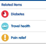 Diabetes, travel health and pain relief